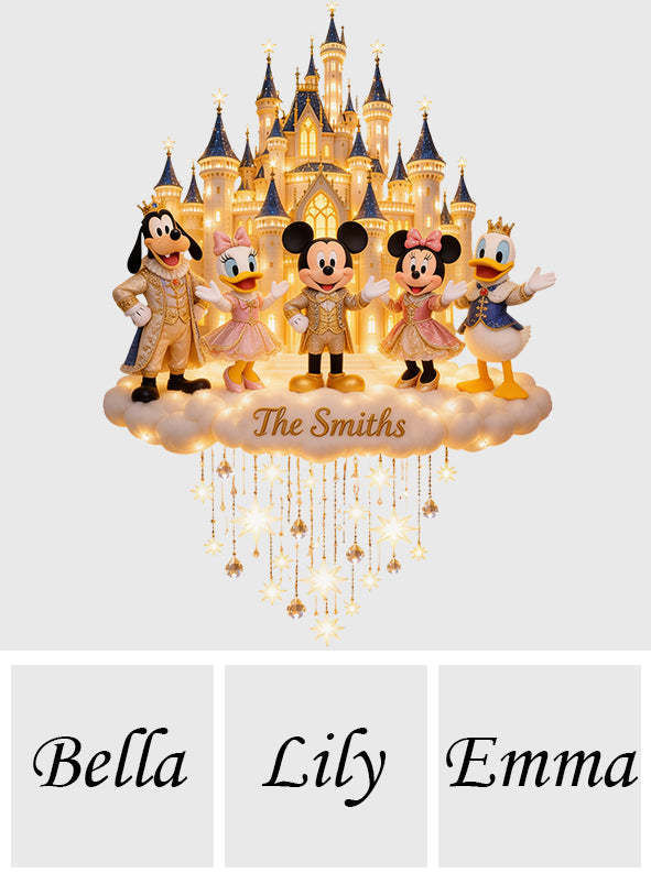 Cartoon Family Castle - Personalized Mouse LED Light Acrylic Sign