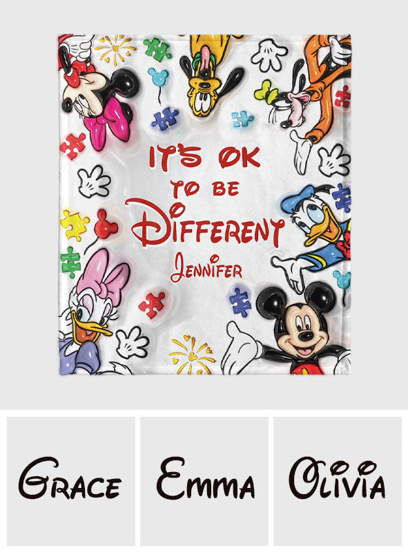 It's Ok To Be Different - Personalized Autism Awareness Blanket