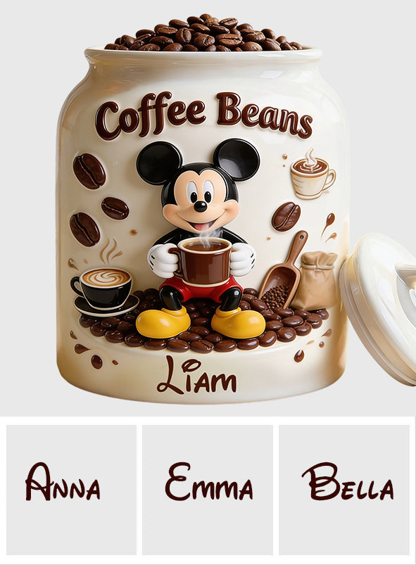 Coffee Beans - Personalized Mouse Cookie Jar