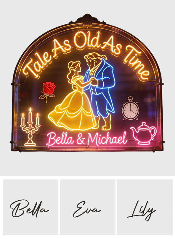 Tale As Old As Time - Personalized Beauty And The Beast Neon LED Light Sign