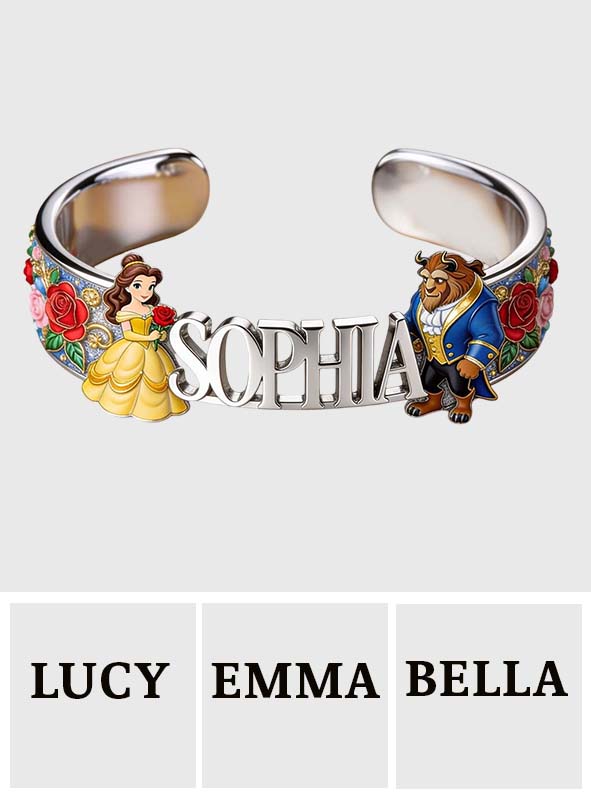 Tale As Old As Time - Personalized Beauty And The Beast Shaped Cuff Bracelet
