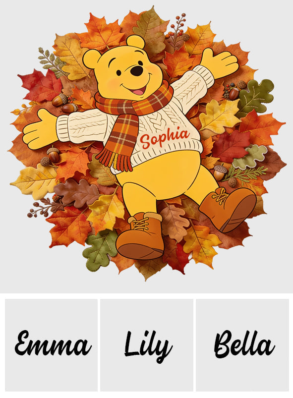 Fall Vibes - Personalized Yellow Bear Non-Slip Tufted Rug