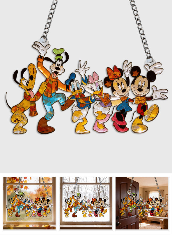 Fall Vibes - Mouse 3D Printed Glass Suncatcher