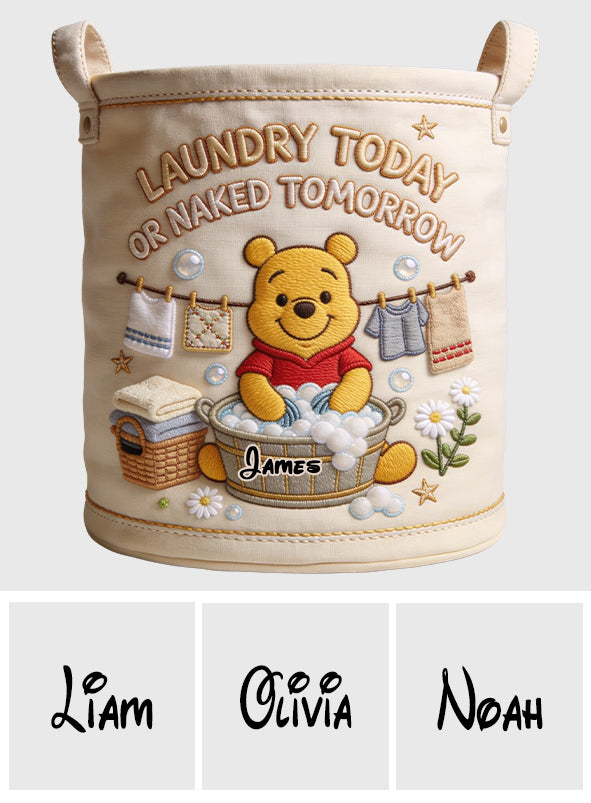 Laundry Today - Personalized Yellow Bear Storage Basket