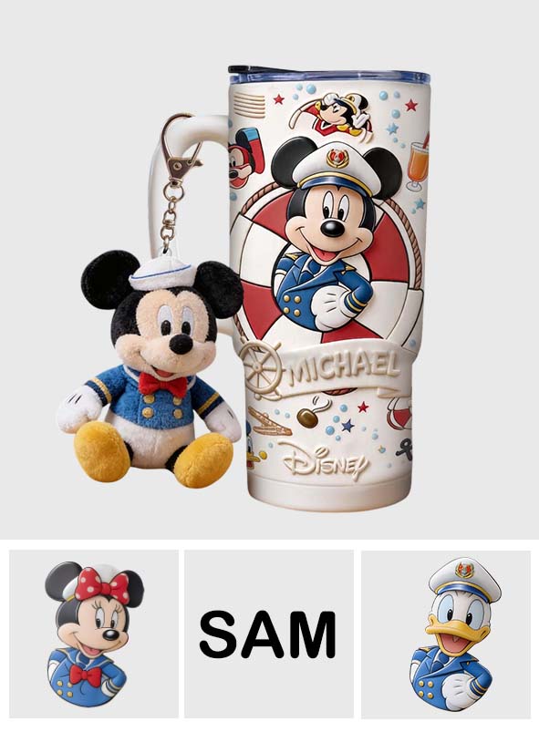Let's Cruise - Personalized Disney Cruise Tumbler With Plush Charm
