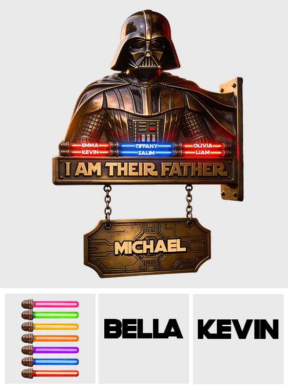 I Am Their Father - Personalized The Force Wooden Wall Mount Sign