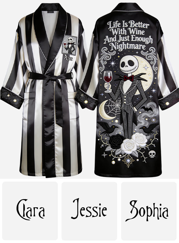 Just Enough Nightmares - Personalized Nightmare Satin Robe