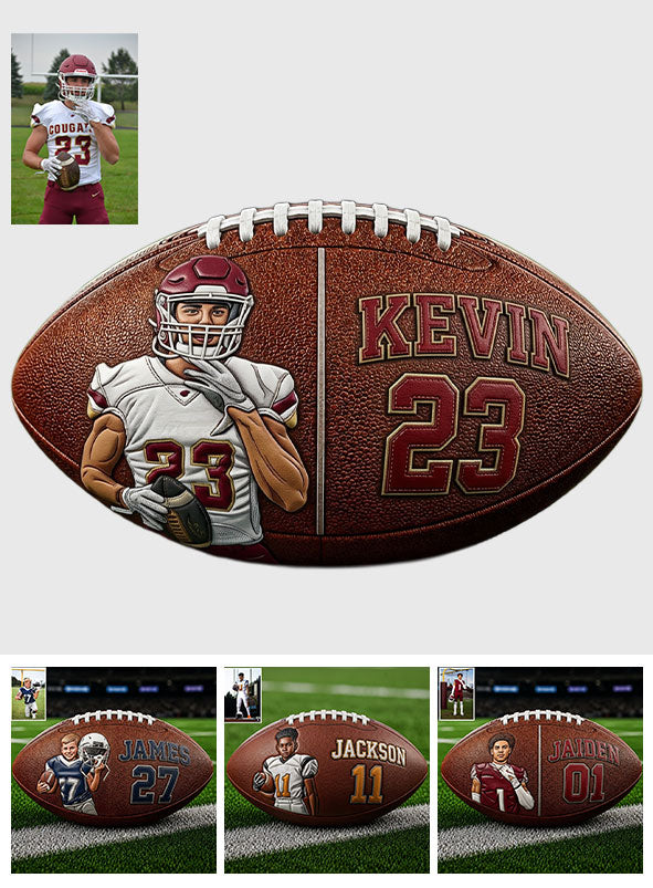Any Photo Love Football - Personalized Football Multi-Sport Ball