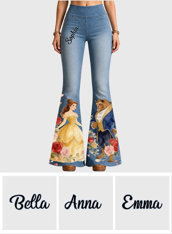 Tale As Old As Time - Personalized Beauty And The Beast Flare Leggings