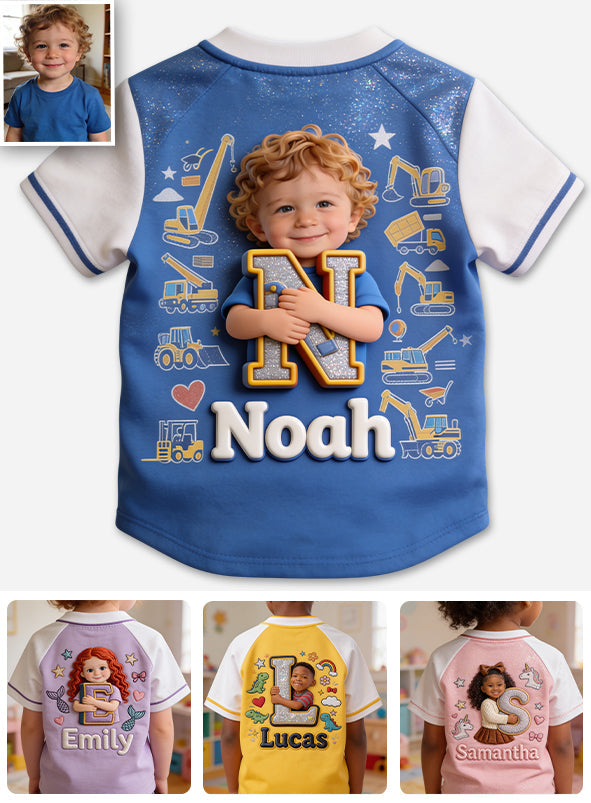 Custom Photo, Alphabet, Any Theme - Personalized Kid Baseball Jersey