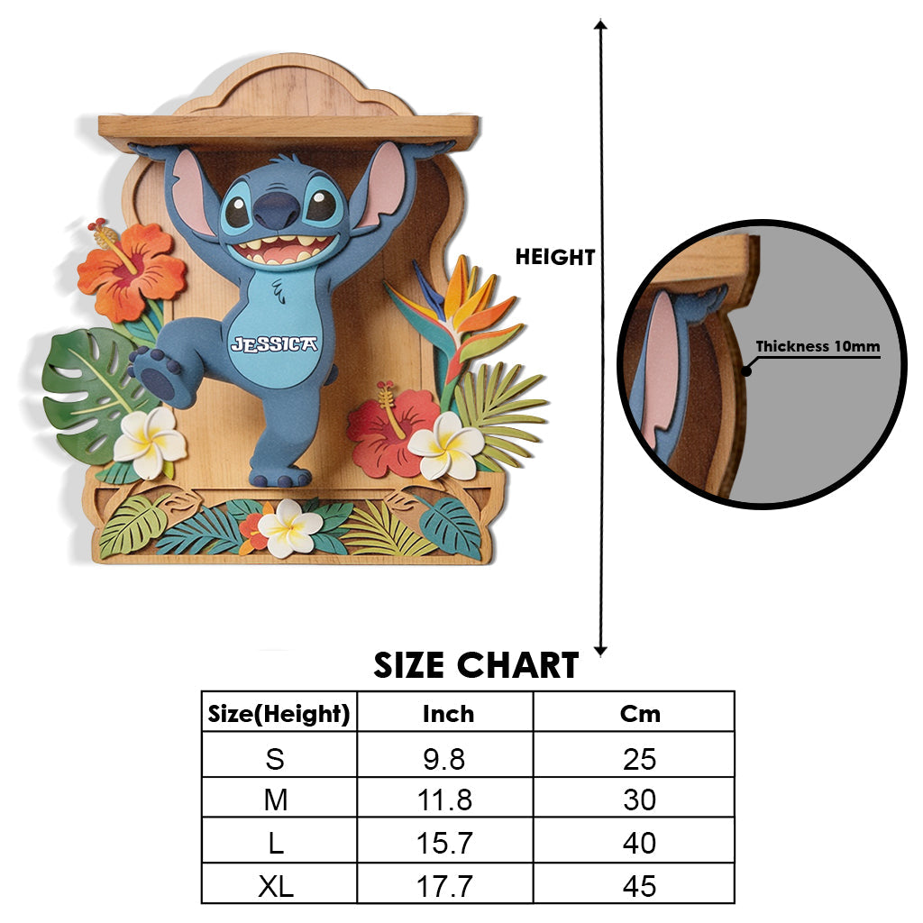 Let Me Help - Personalized Ohana Wooden Floating Shelf