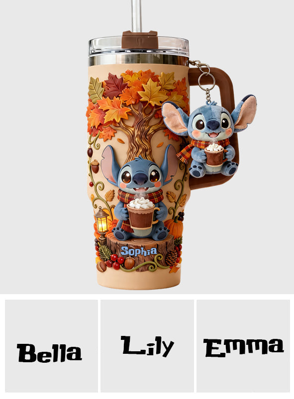 Fall Vibes - Personalized Ohana Tumbler With Plush Charm
