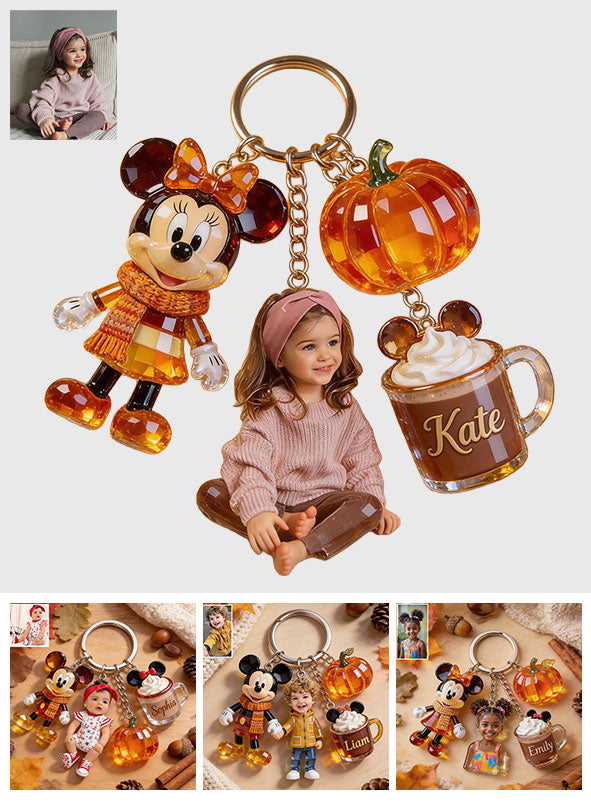 Fall Vibes - Personalized Mouse Premium Keychain With Charms