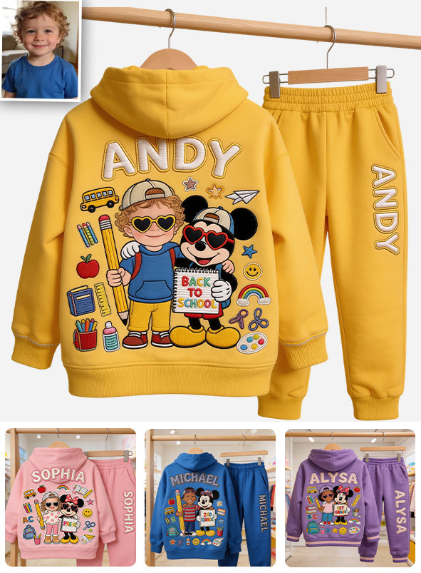 Back To School Gift For Kids - Personalized Mouse Kid Hoodie & Kid Jogger Sweatpants