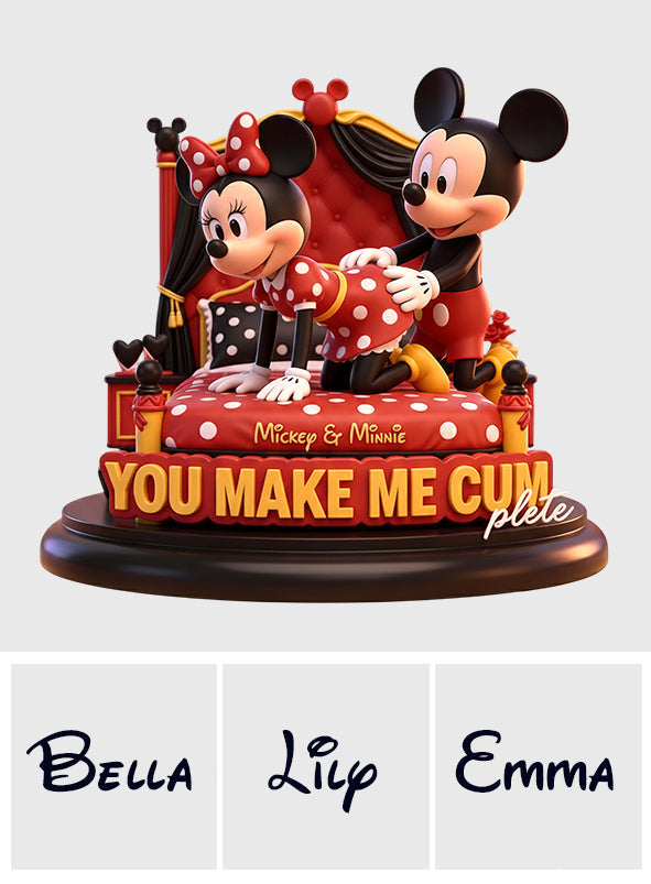 Magical Cartoon Mouse Couple, You Make Me Cumplete - Personalized Mouse Custom Shaped Acrylic Plaque