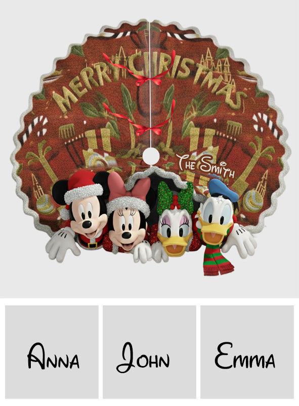 Merry Christmas - Personalized Mouse Shaped Tree Skirt