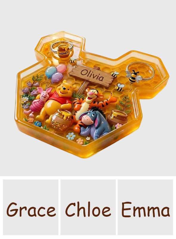 Sweet Honey Forest - Personalized Yellow Bear Catch-All Tray