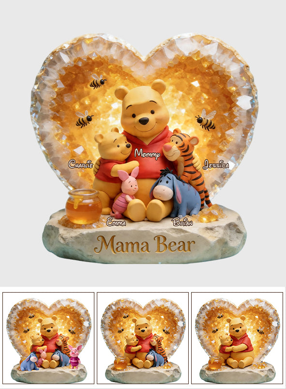 Mama Bear - Personalized Yellow Bear Custom Shaped Acrylic Plaque