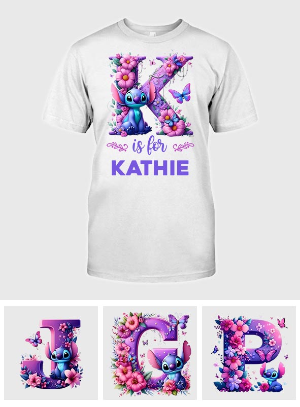 Blue Ohana Alphabet Letter Custom Name - Personalized Ohana T-shirt And Hoodie