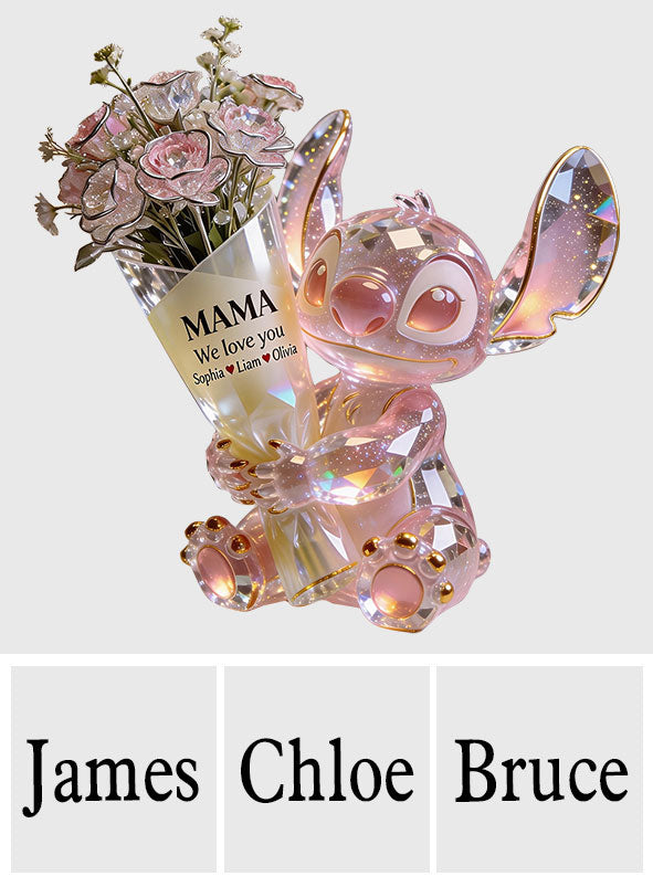 Cute Alien Mom - Personalized Ohana Custom Shaped Acrylic Plaque