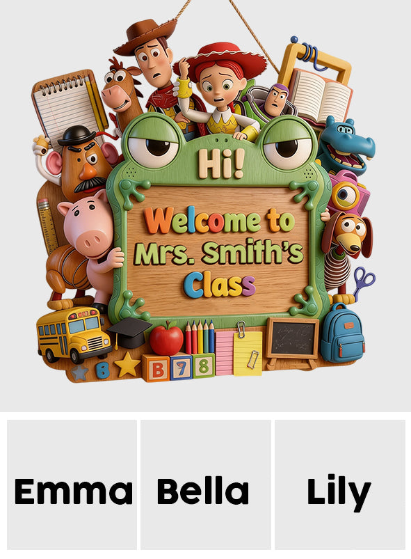 Teacher's Story Welcome Sign - Personalized Teacher Custom Shaped Wood Sign