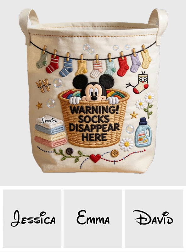Socks Disappear Here - Personalized Mouse Storage Basket