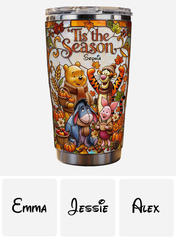 Tis The Season - Personalized Yellow Bear Tumbler