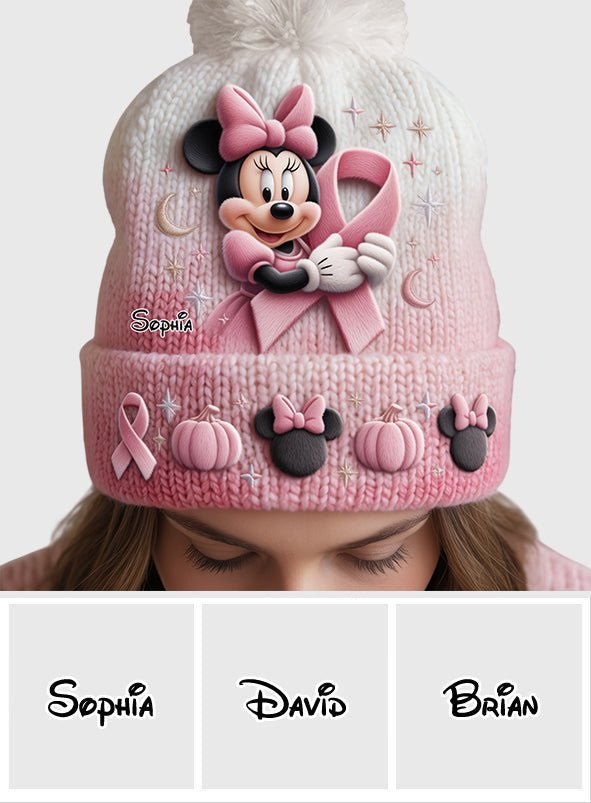 Fight Like A Girl - Personalized Breast Cancer Awareness Beanie Hat