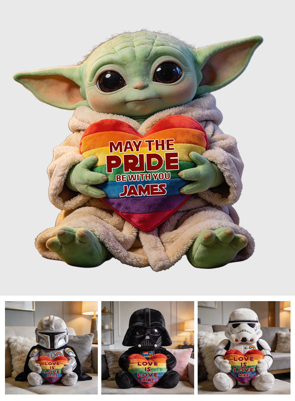 May The Pride Be With You - Personalized LGBT Support Premium Faux Fur Pillow