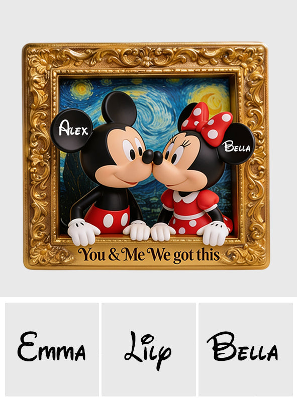 I Love You - Personalized Mouse 2 Layered Wood Sign / Wood Plaque