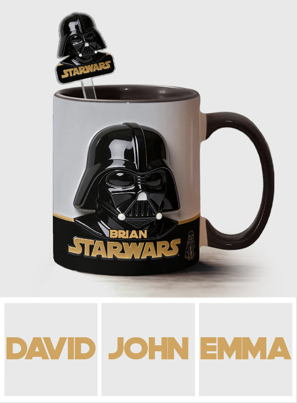 Join The Dark Side - Personalized The Force Set Accent Mug with Acrylic Stirrers