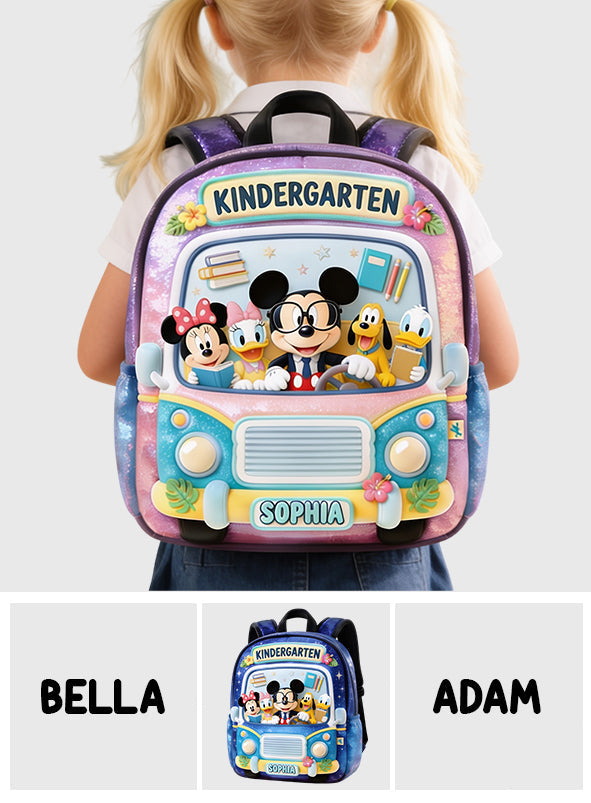 Back To School Gift - Personalized Kid Changeable Leather Patch Backpack