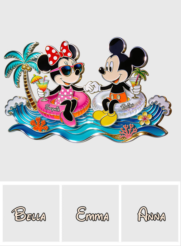 You, Me & The Poolside - Couple Gift - Personalized Mouse 3D Printed Cut Metal Sign