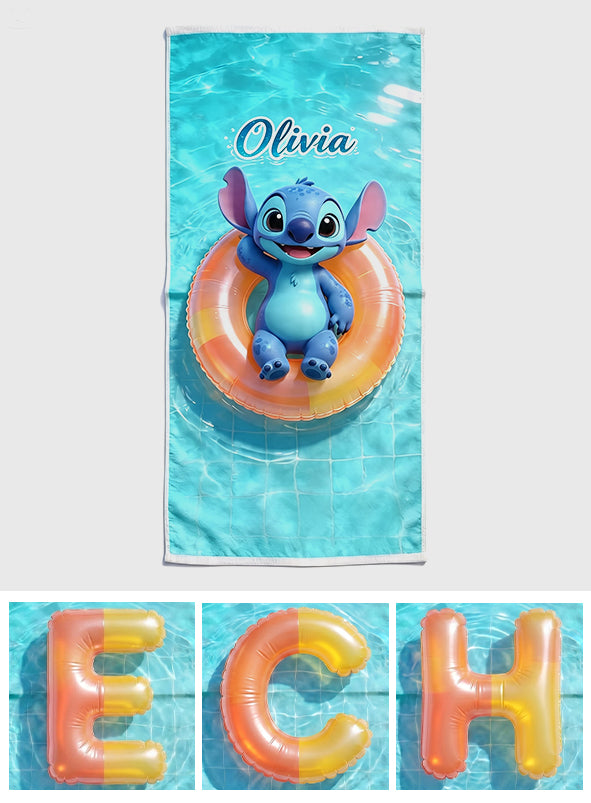 Cute Tropical Alien - Personalized Ohana Quick-dry Beach Towel/ Bath Towel