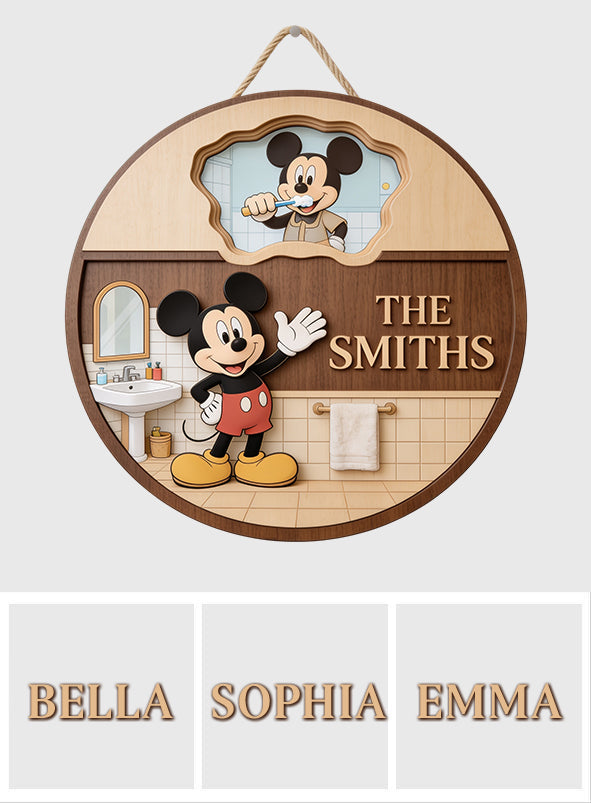 Mouse Ears Bathroom Decoration - Personalized Mouse Spinner Sign Custom Shape