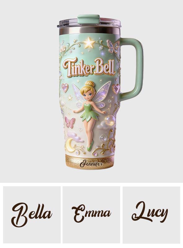 Pixie Dust - Personalized Flying Fairy Tumbler With Handle