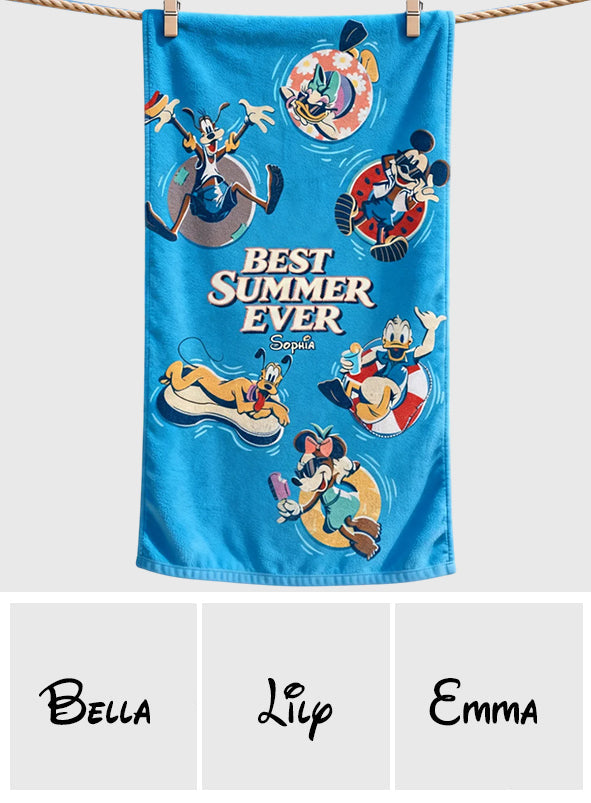 Best Summer Ever - Personalized Mouse Quick-dry Beach Towel/ Bath Towel