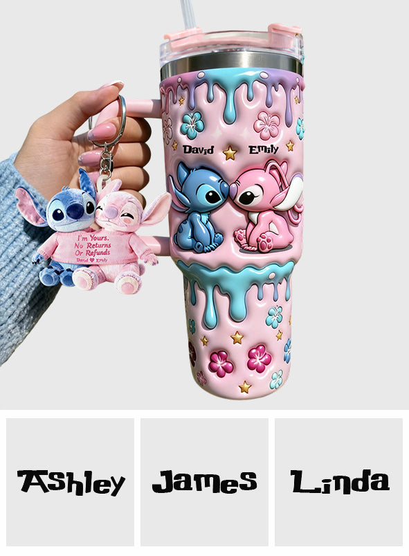 I'm Yours No Returns Or Refunds - Personalized Ohana Tumbler With Plush Charm
