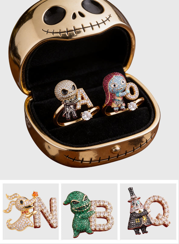 Nightmare Letter - Personalized Nightmare Adjustable Shaped Ring
