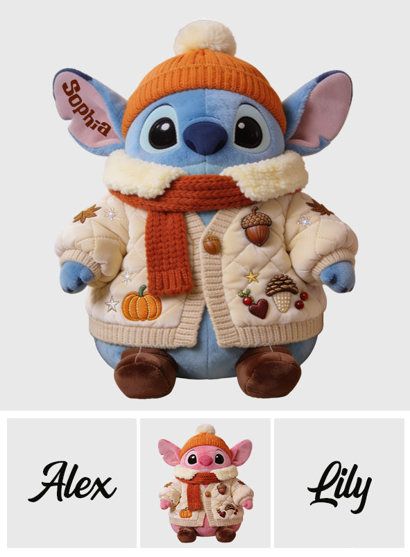 Ohana Autumn - Personalized Ohana Premium Faux Fur Pillow