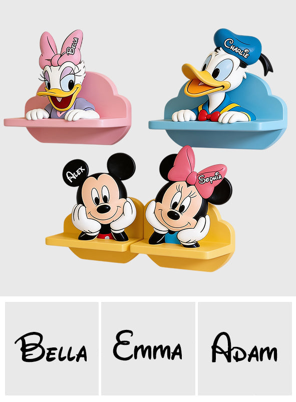 Cute Friends - Personalized Mouse Wooden Floating Shelf