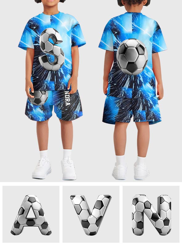 Cool Soccer Alphabet - Personalized Soccer Kid T-shirt & Shorts