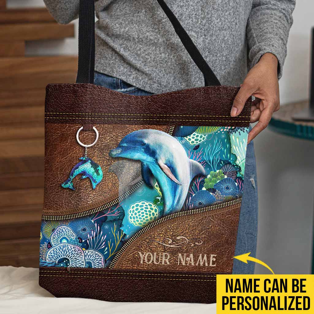 Love Dolphins Personalized Tote Bag