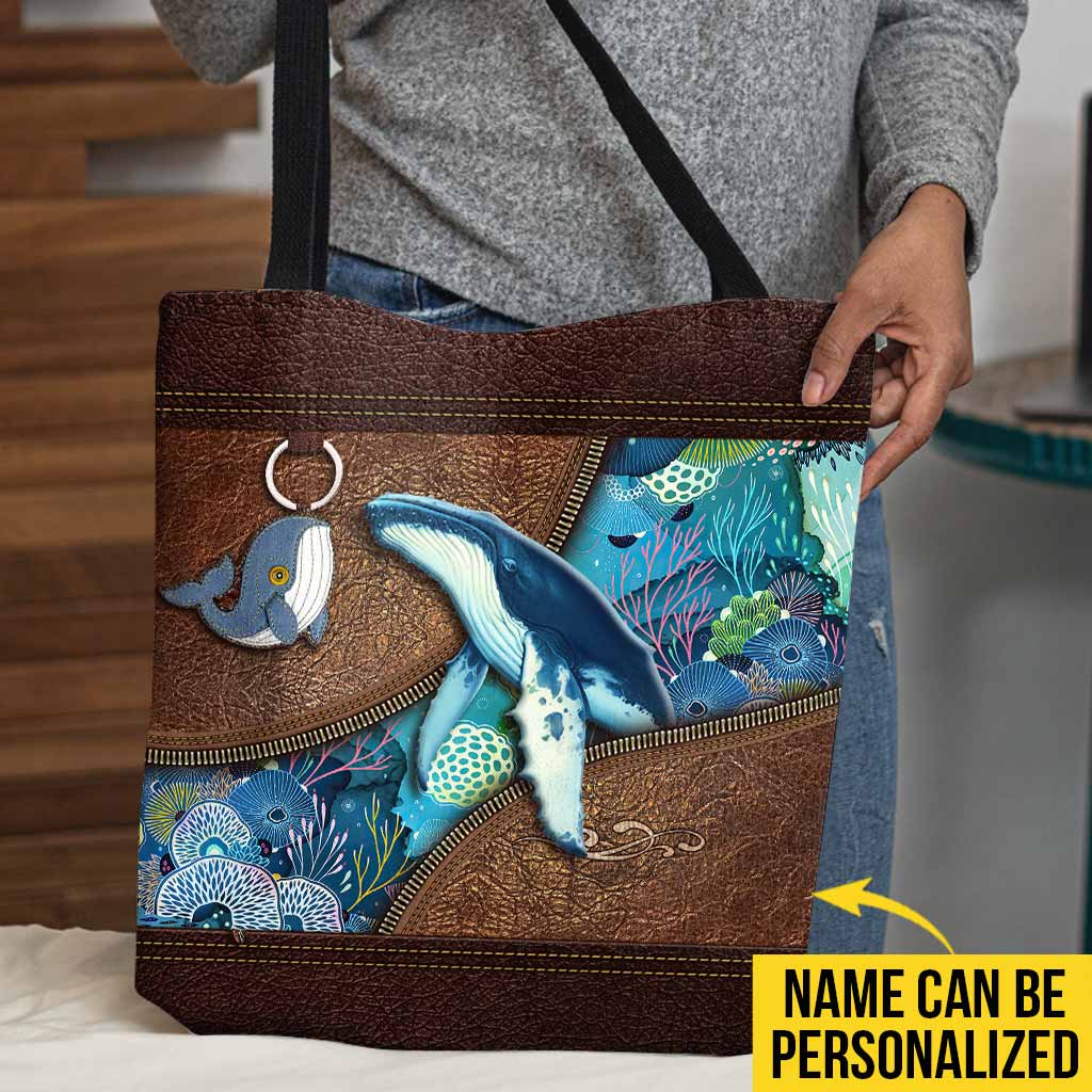 Love Whales Personalized Tote Bag