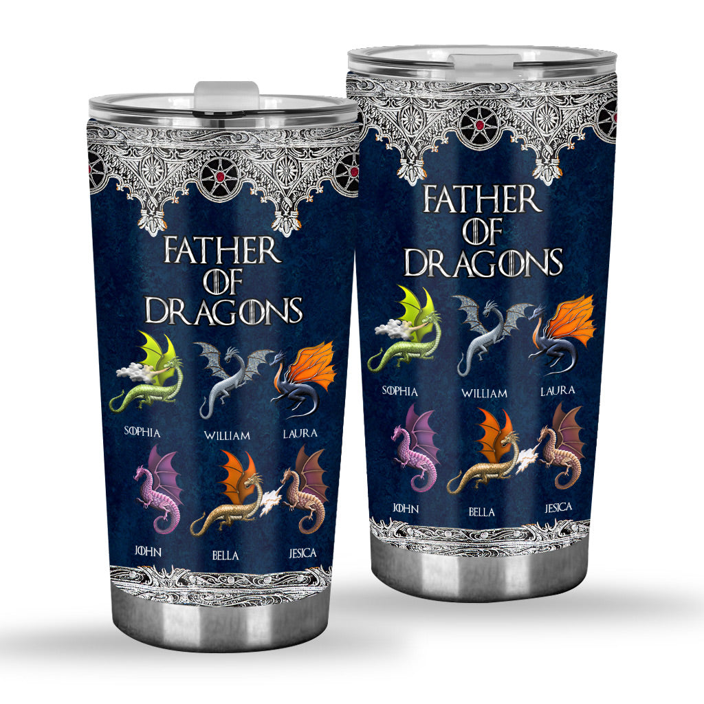 Father Of Dragons - Personalized Thrones Game Tumbler
