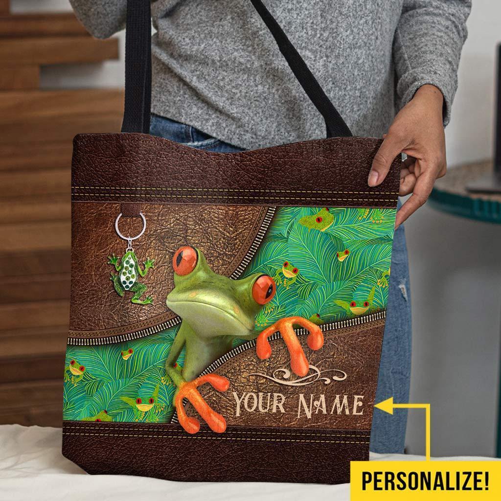 Love Frogs Personalized Tote Bag