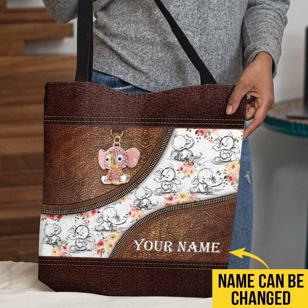 Love Elephants Personalized Tote Bag