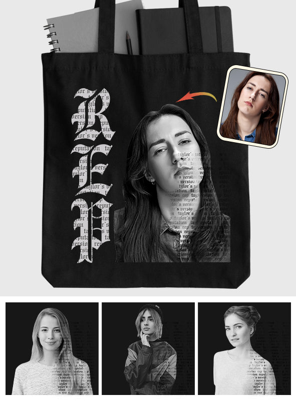 Custom Black And White Photo REP - Personalized Tay-tay Lover Tote Bag
