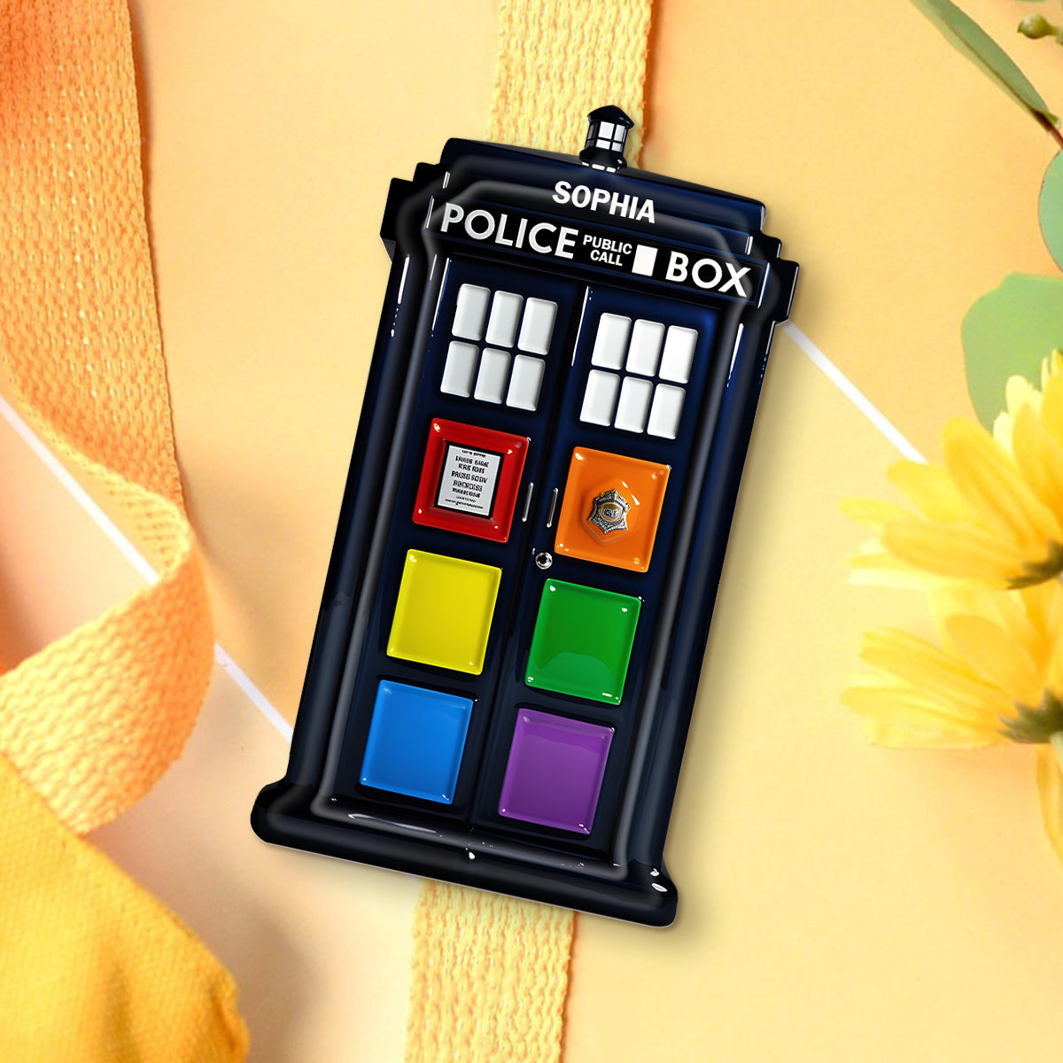 Pride Police Box - Personalized LGBT Support Pin