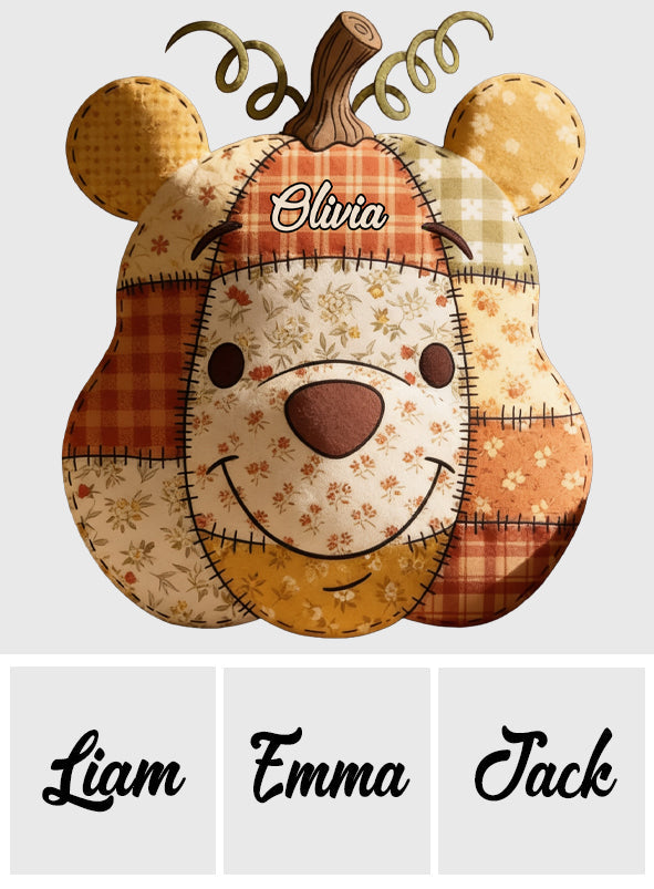 Honey Bear - Personalized Yellow Bear Premium Faux Fur Pillow